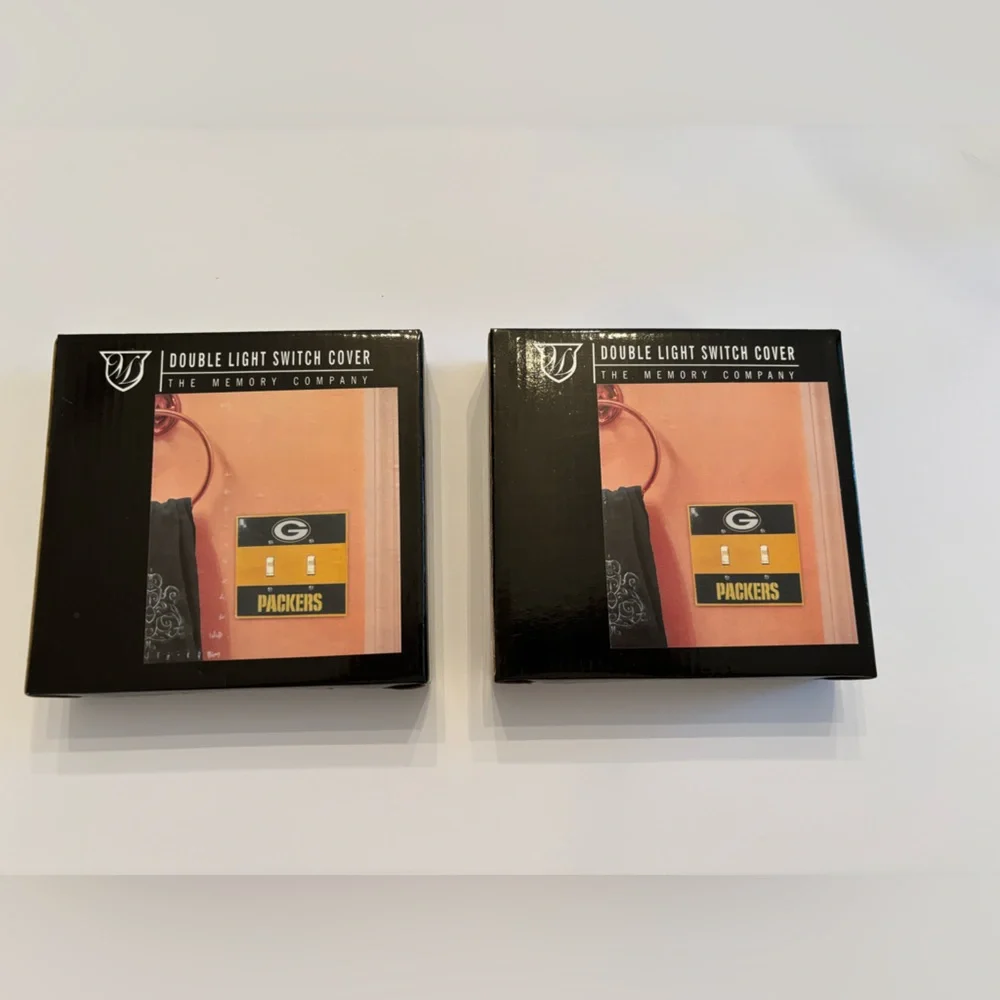 Green Bay Packers Double Light Switch Covers Set of Two NIB